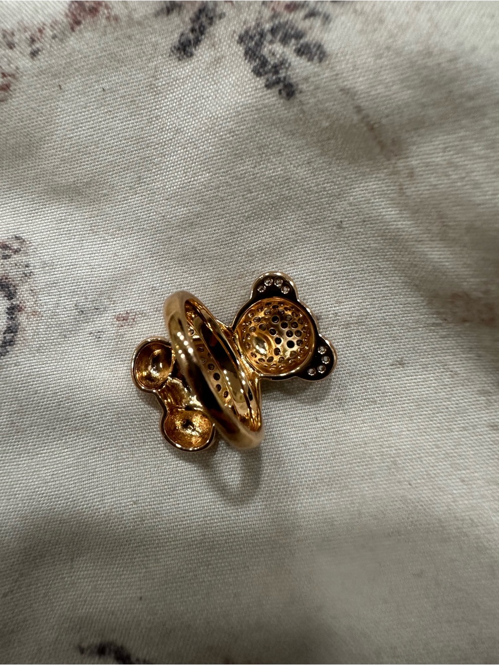 Gold and Silver Teddy Bear Ring size 9 - Picture 5 of 7